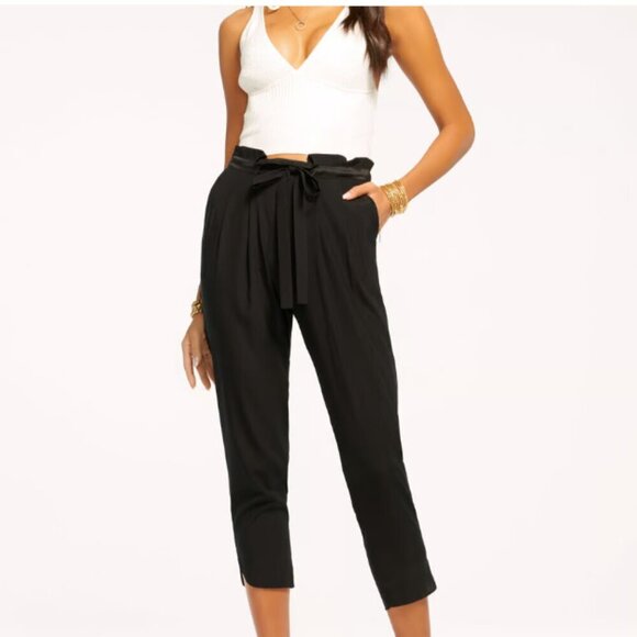 Ramy Brooke Alyn Paperbag Waist Silk Pants Minimalist - Picture 1 of 10